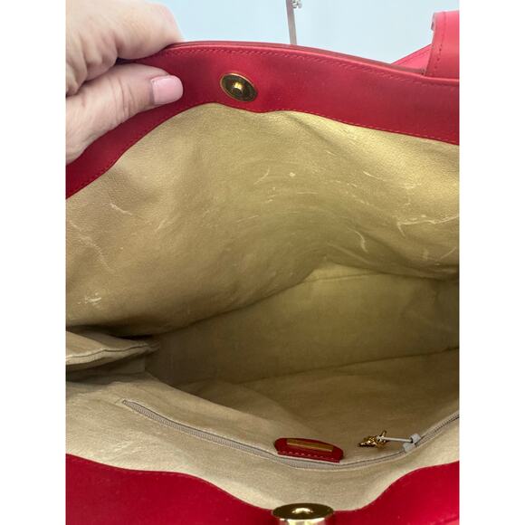 Gucci Vintage Flora Canvas and Leather Tote Bag in Red - Picture 4 of 5